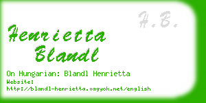 henrietta blandl business card